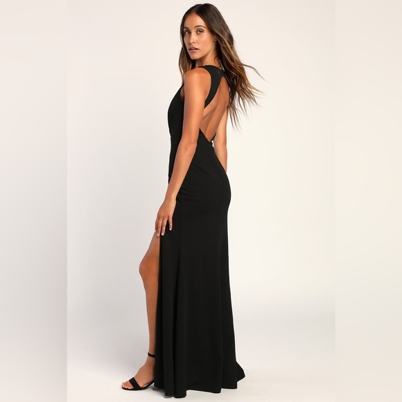 LULU’S All For Romance Black Backless Mermaid Maxi Dress - Picture 4 of 5